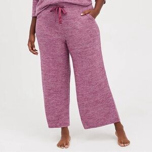 Torrid Super Soft Heathered Maroon Wide Leg Lounge Pant Size 2